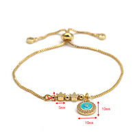 EVIL EYE Fatima Hand Tree Turkish Evil Eye Charm Bracelet Gold Color Adjustable Bracelet Fashion Jewelry for Women Girls BE149